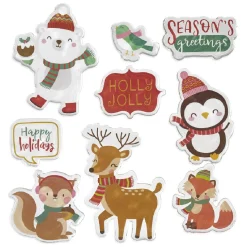 Gifi Sticker gel Noël Pingouin Renne Renard pour fenêtre^ Décoration De Fenêtre