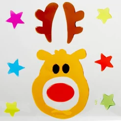 Gifi Sticker gel pour vitre design tête de renne^ Décoration De Fenêtre