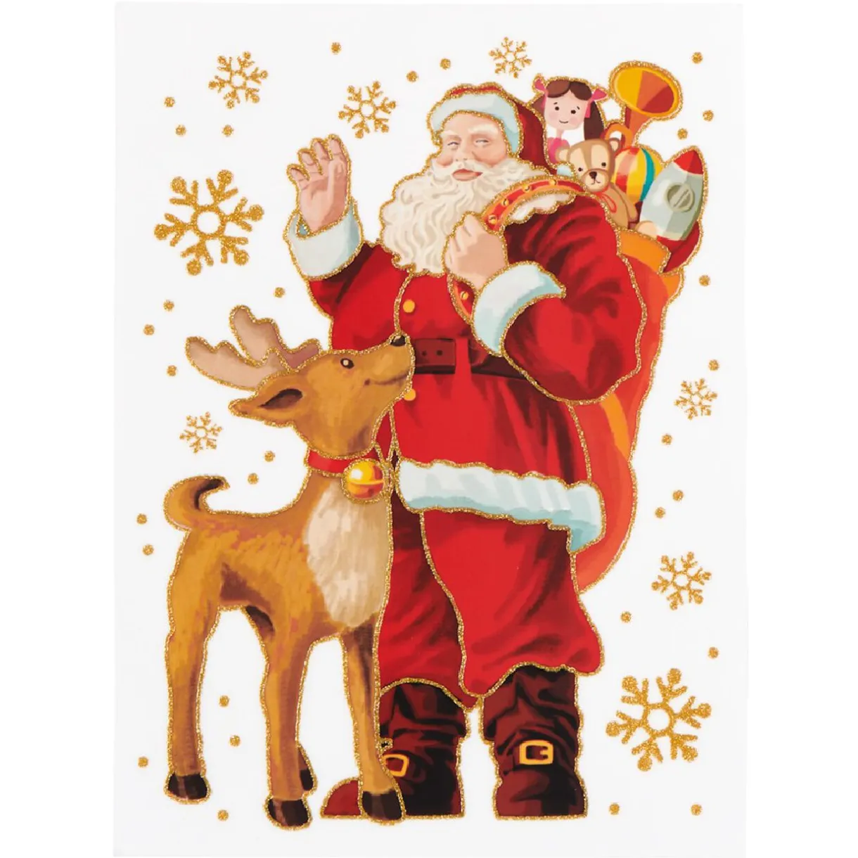 Gifi Sticker électrostatique Père Noël et renne^ Décoration De Fenêtre