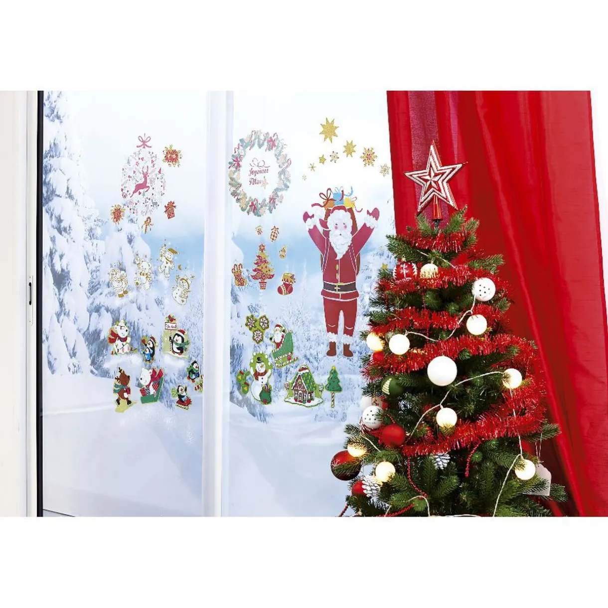 Gifi Sticker Noël pour fenêtre^ Décoration De Fenêtre