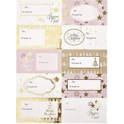 Gifi Sticker pour cadeau Noël doré x10^ Loisirs Créatifs Et Emballage Cadeau