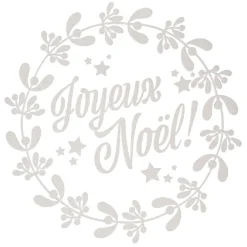 Gifi Sticker pour fenêtre couronne de Noël blanc^ Décoration De Fenêtre