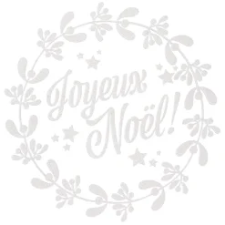 Gifi Sticker pour fenêtre couronne de Noël blanc^ Décoration De Fenêtre