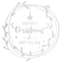 Gifi Sticker pour fenêtre couronne de Noël blanc^ Décoration De Fenêtre