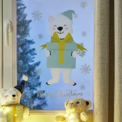 Gifi Sticker repositionnable motif ours de noël^ Décoration De Fenêtre