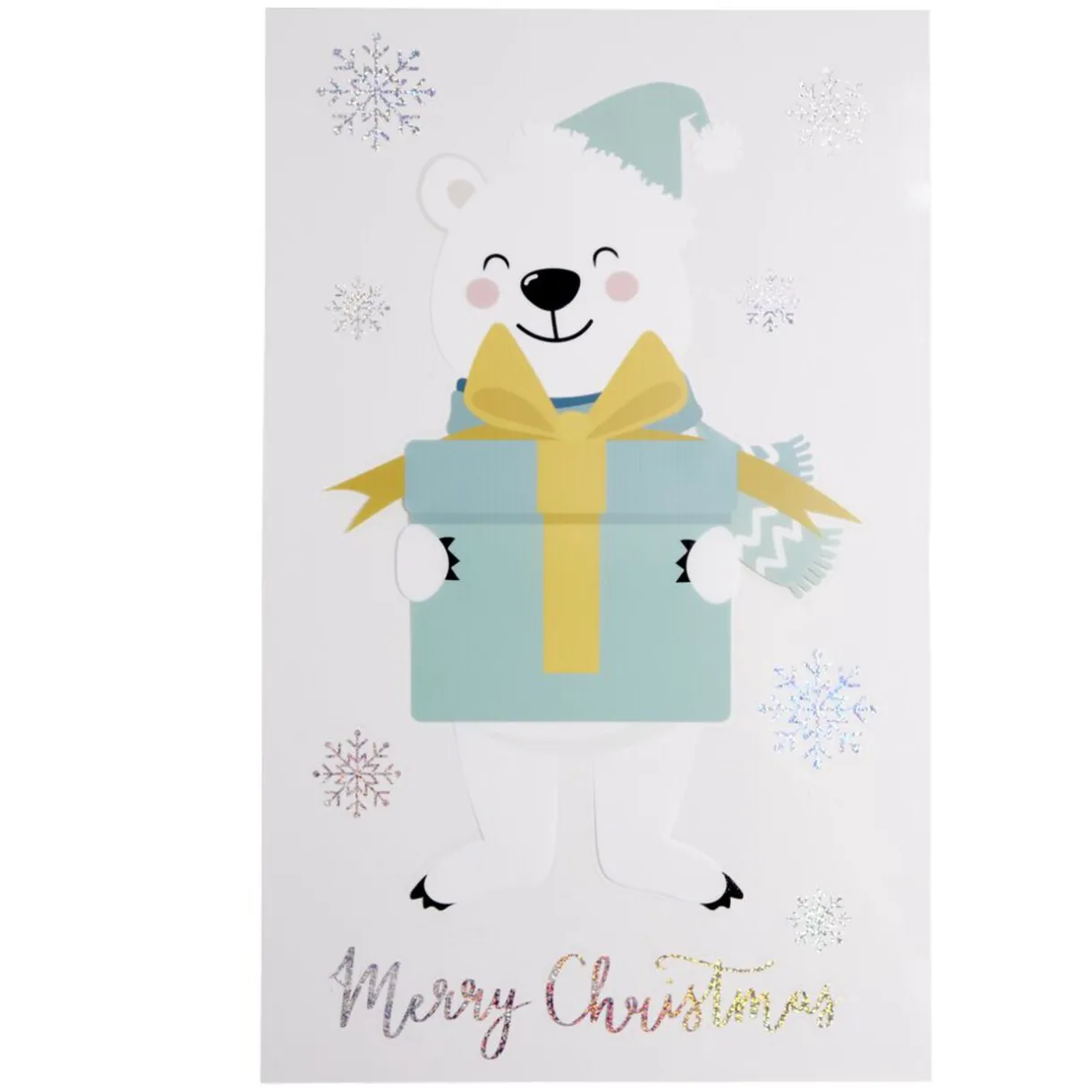 Gifi Sticker repositionnable motif ours de noël^ Décoration De Fenêtre