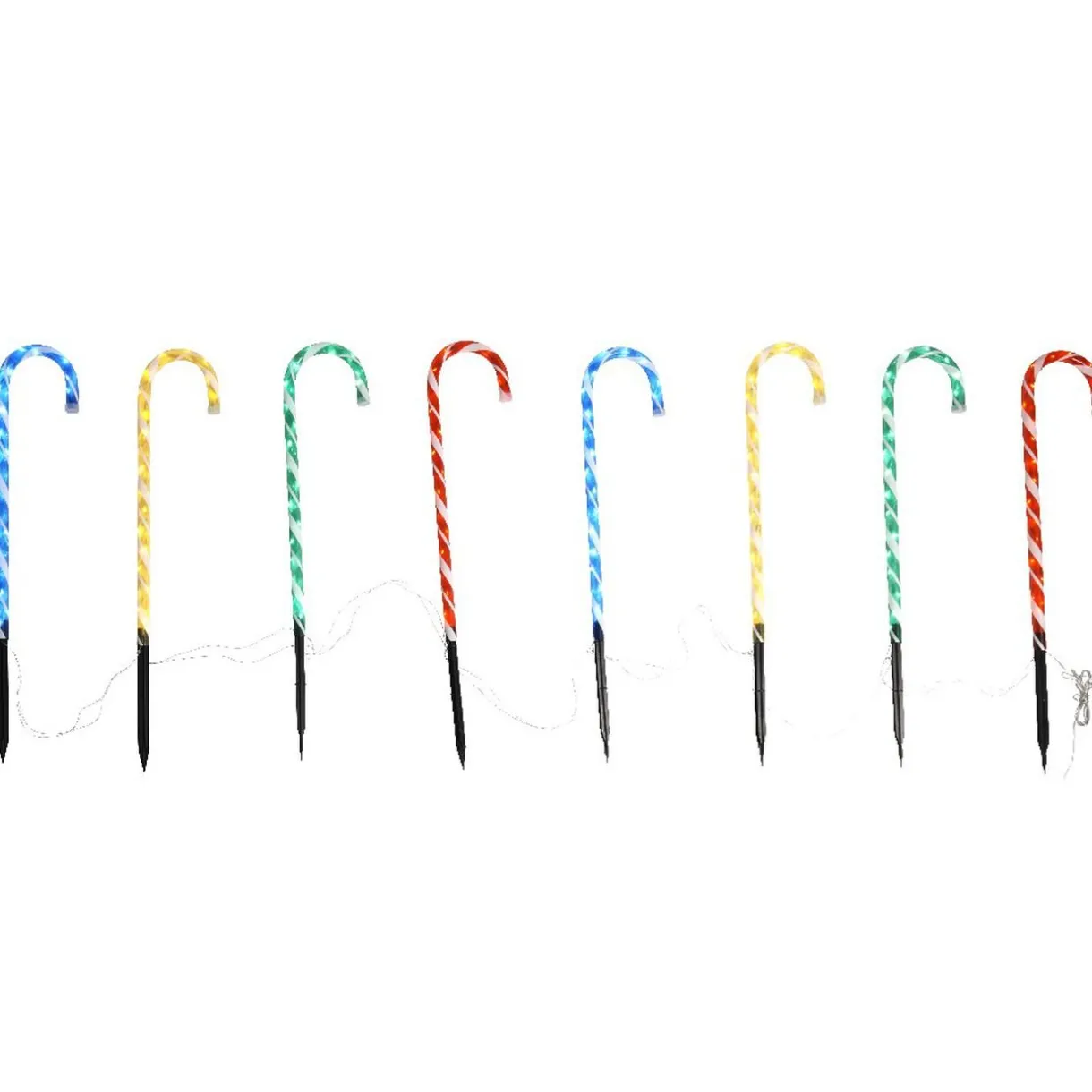 Gifi Sucre d'orge lumineux solaire à rayures x 8^ Décoration Extérieure De Noël