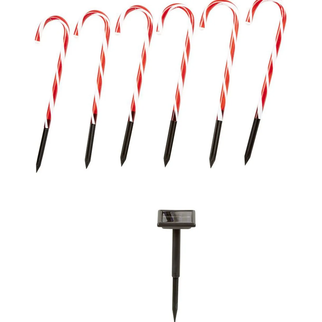 Gifi Sucre d'orge lumineux solaire x6 24 LED H43cm^ Décoration Extérieure De Noël