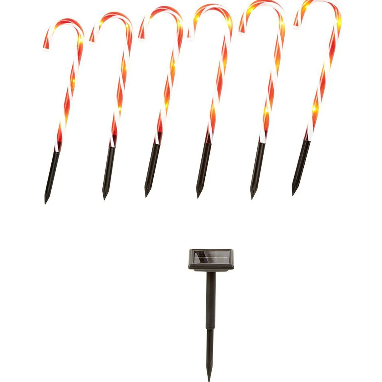 Gifi Sucre d'orge lumineux solaire x6 24 LED H43cm^ Décoration Extérieure De Noël