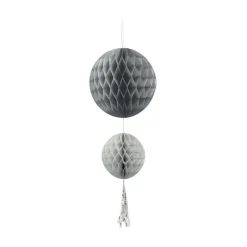 Online Gifi Suspension 2 boules avec pompon papier gris