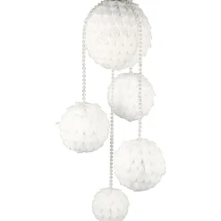 Best Gifi Suspension 5 boules de Noel blanches