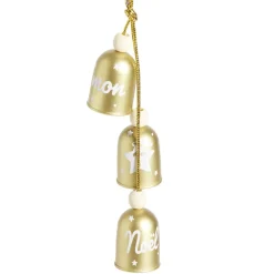 Outlet Gifi Suspension 3 clochettes "Mon 1er Noël" rouge ou dorée H10cm- 2 modèles