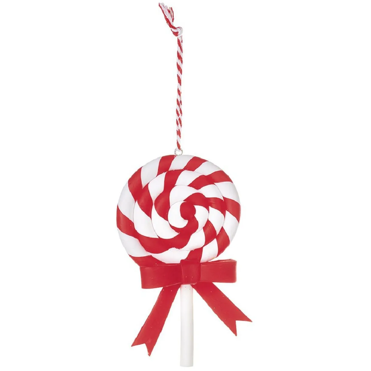 Online Gifi Suspension Bonbon lolipop blanc rouge H11 cm