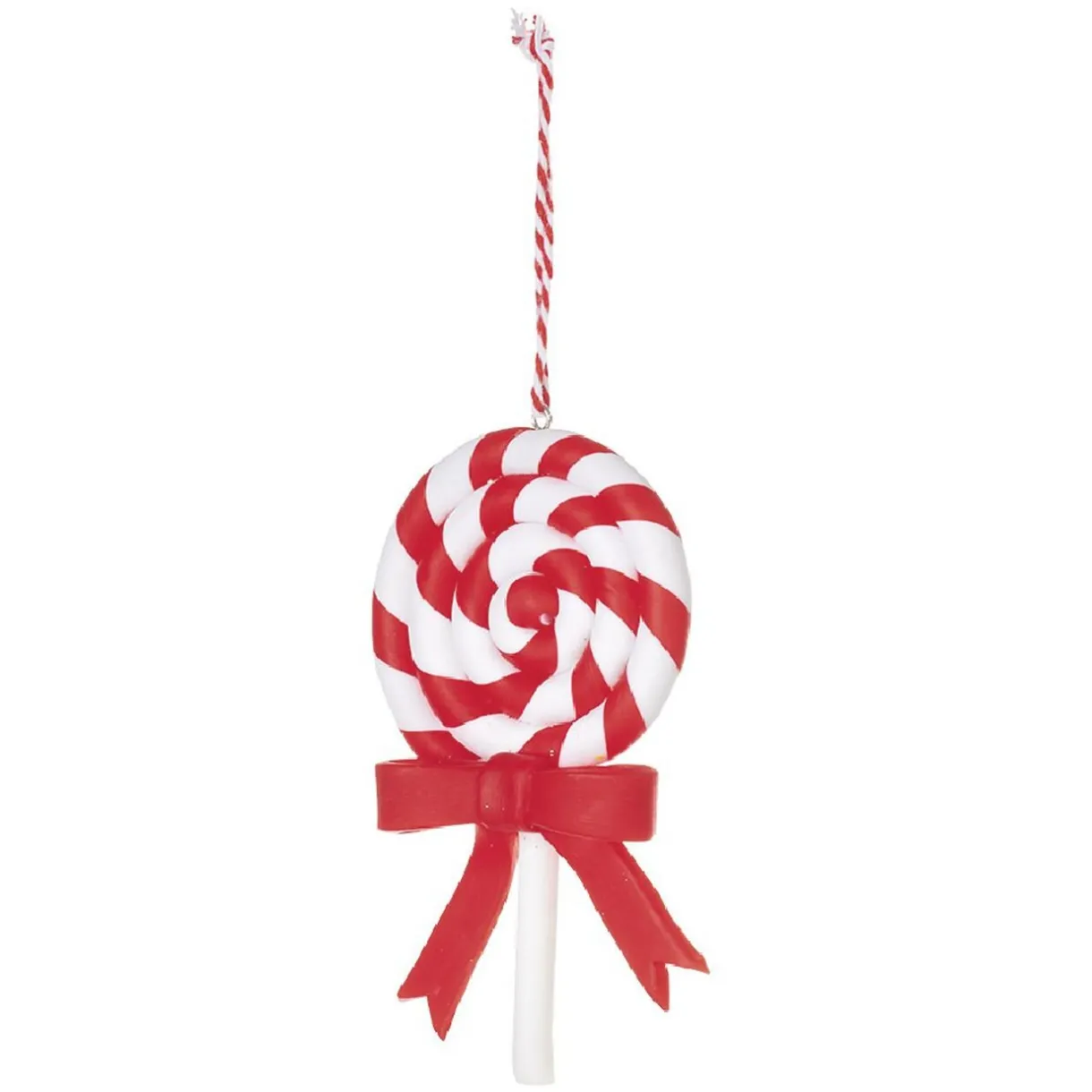Online Gifi Suspension Bonbon lolipop blanc rouge H11 cm