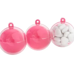 Online Gifi Suspension boule rose fuchsia et transparente x3