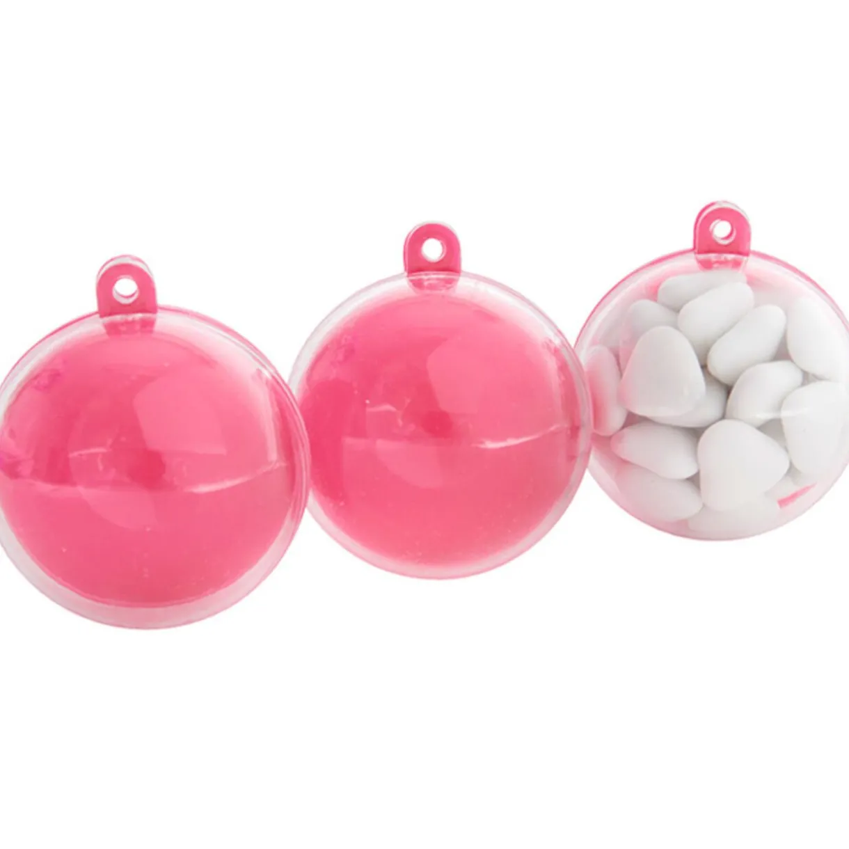 Online Gifi Suspension boule rose fuchsia et transparente x3