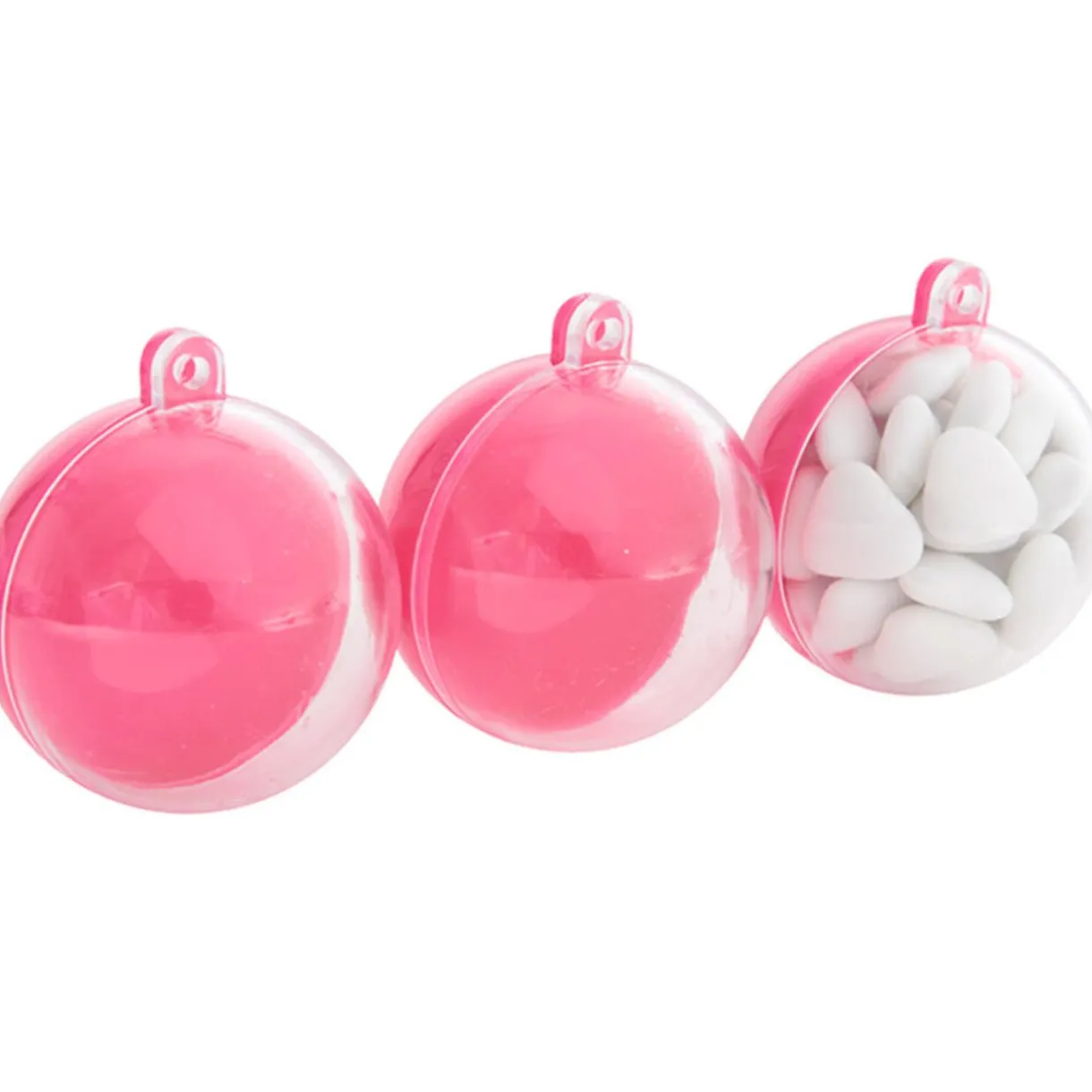 Online Gifi Suspension boule rose fuchsia et transparente x3
