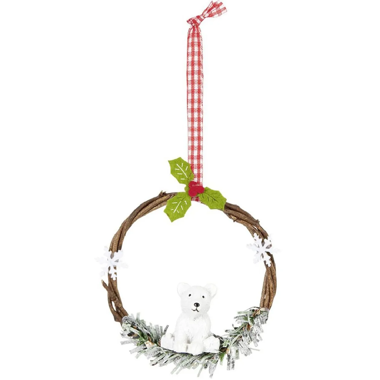 Gifi Suspension de Noël Couronne en bois déco animal^ Décoration Sapin