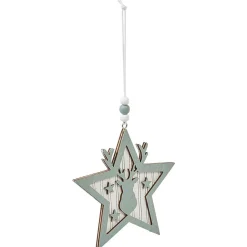 Best Gifi Suspension de Noël en mdf forme Étoile ou Sapin