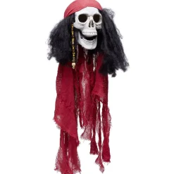 New Gifi Suspension Halloween LED tête de mort pirate avec foulard rouge