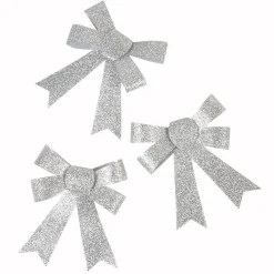 Gifi Suspension noeud argenté Noël x3^ Décoration Sapin