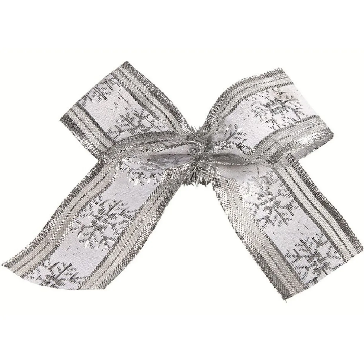 Gifi Suspension Noeud de Noël argenté x4^ Décoration Sapin