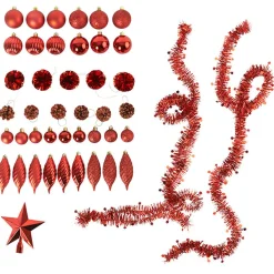 Gifi Suspension Noël rouge argenté x100^ Décoration Sapin