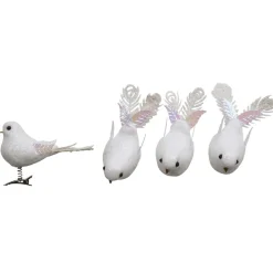 Gifi Suspension oiseau blanc Noël x4^ Décoration Sapin