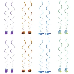 Outlet Gifi Suspension papier Halloween chat citrouille fantôme multicolore x8