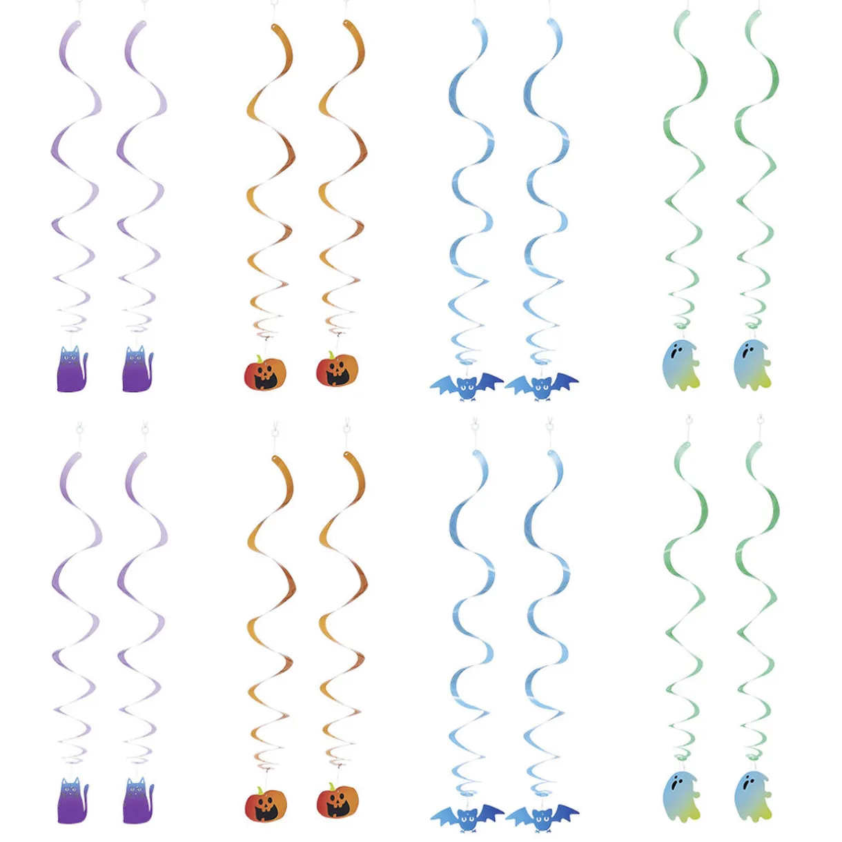 Outlet Gifi Suspension papier Halloween chat citrouille fantôme multicolore x8