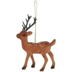 Gifi Suspension Renne de Noël velours marron^ Décoration Sapin