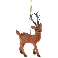 Gifi Suspension Renne de Noël velours marron^ Décoration Sapin