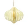 Gifi Suspension toupie 3D papier certifié FSC® blanc crème et doré Ø8xH9cm^ Décoration Sapin