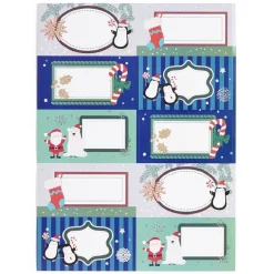 Gifi Étiquette cadeau autocollante Noël motif pingouin ours 4x8cm x10^ Loisirs Créatifs Et Emballage Cadeau