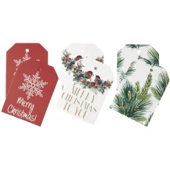 Gifi Étiquette cadeau motif traditionnel rouge x6^ Loisirs Créatifs Et Emballage Cadeau