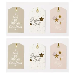 Gifi Étiquette cadeau Noël doré x6^ Loisirs Créatifs Et Emballage Cadeau