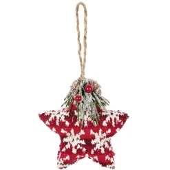 Gifi Étoile à suspendre en mousse et tissu décor tradition^ Décoration Sapin
