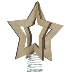 Gifi Étoile cimier tête de sapin Noël 3D bois^ Décoration Sapin