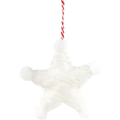 Gifi Étoile de Noël détails pompons à suspendre^ Décoration Sapin