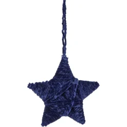 Gifi Étoile de Noël en laine à suspendre bleu^ Décoration Sapin