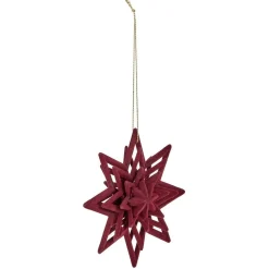 Gifi Étoile de Noël finition relief en velours^ Décoration Sapin