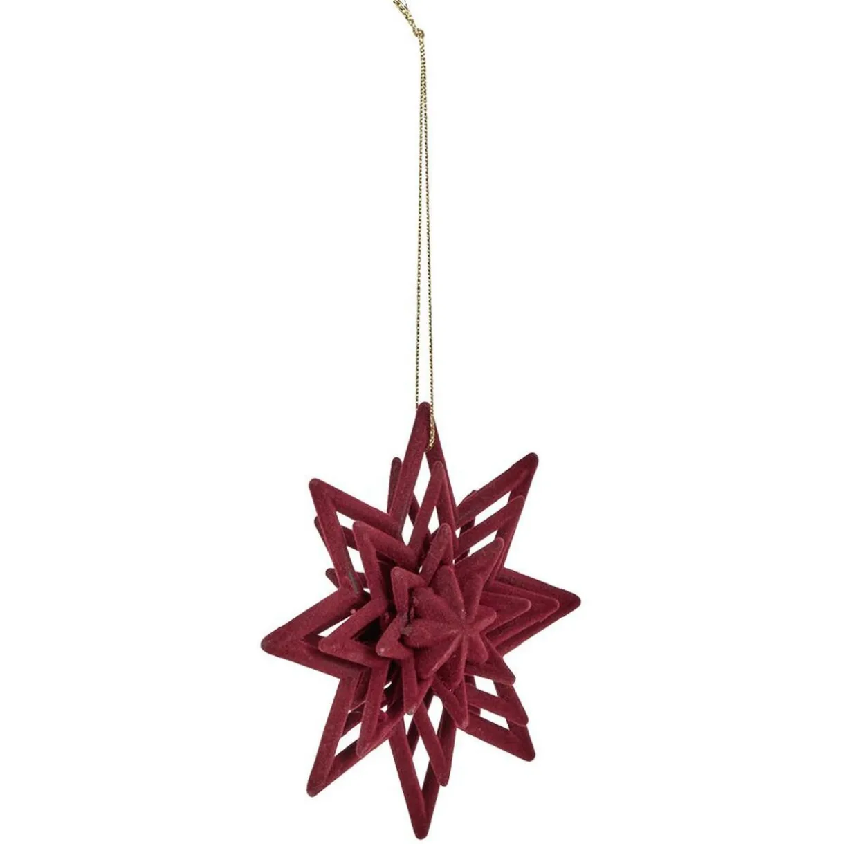 Gifi Étoile de Noël finition relief en velours^ Décoration Sapin