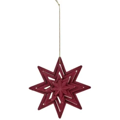 Gifi Étoile de Noël finition relief en velours^ Décoration Sapin