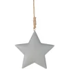 Gifi Étoile de Noël grise en bois avec effet béton à suspendre^ Décoration Sapin