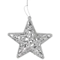 Gifi Étoile pailletée argentée à suspendre H.11 cm x3^ Décoration Sapin