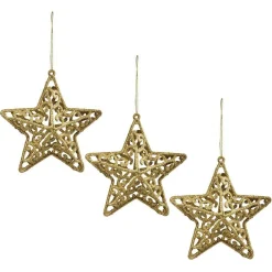 Gifi Étoile pailletée dorée à suspendre H.11 cm x3^ Décoration Sapin