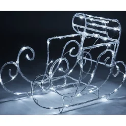 Gifi Traineau de Noël lumineux blanc XL^ Décoration Extérieure De Noël