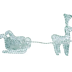 Gifi Traineau du Père Noël lumineux blanc^ Décoration Extérieure De Noël