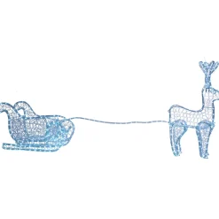 Gifi Traineau du Père Noël lumineux blanc^ Décoration Extérieure De Noël