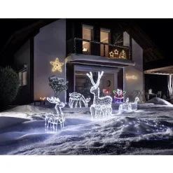 Gifi Traineau du Père Noël lumineux blanc^ Décoration Extérieure De Noël